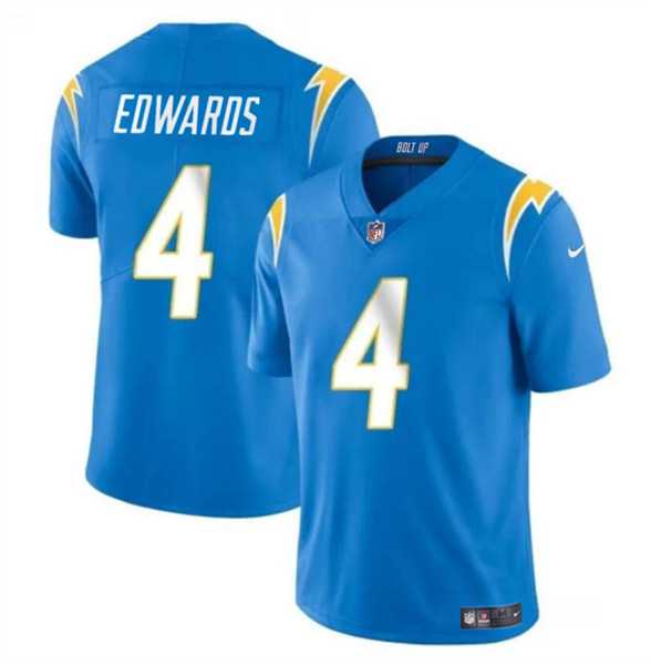 Men & Women & Youth Los Angeles Chargers #4 Gus Edwards Light Blue Vapor Limited Football Stitched Jersey->los angeles chargers->NFL Jersey